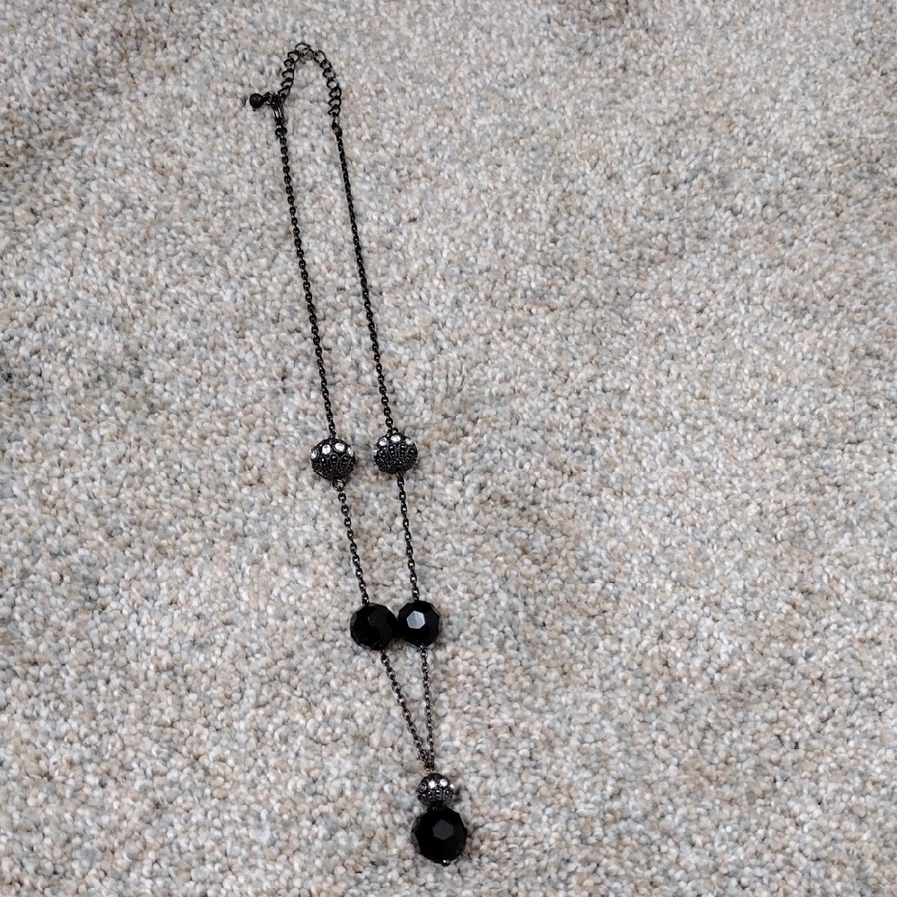 Elegant Black Beaded Necklace